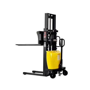 Manual hydraulic electric pallet stacker for warehouse handling